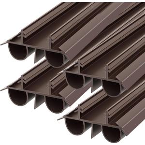 Lineshading 4 Pack Bottom Door Seal Exterior Plastic PVC 1 3/4" x 36" for Vinyl Concealed Kerf/Channel Fit Under Door Seal Strip for Weather Stripping Draft Stopper(Brown)