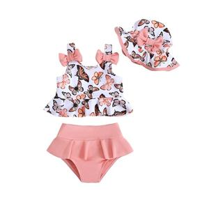Mioglrie Toddler Swimsuit Girls 2-3T, Pink Butterfly