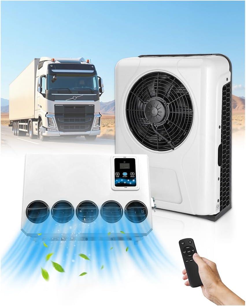 12V Truck Air Conditioner, 12000 BTU Fast Cooling Air Conditioner, 12 Volt Mini Split AC Unit for Semi Truck, Camper, RVs, Harvesters, Construction Vehicles, Cranes, Tractors, Pickups