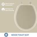 Mayfair Cameron Bone Toilet Seat, Non Slip Heavy Duty Wood, Easy Clean, Made in USA, Round