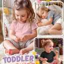 LessonZoo 3 Pack Toddler Girls' T-Shirts, 3-Color, 3T