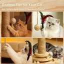Wooden Cat Scratching Post, 4 in 1 Cat Scratcher Kitten Toys for Indoor Cats, 17.7" Tall Sisal Post with Two-Laye Wooden Ball Track, Ideal for Small Medium Cat