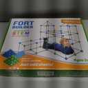 132 Piece Fort Building Kit - Indoor Play Engineering Set with Connecting Sticks & Balls - Creative STEM Building Toys for Kids Play Spaces, Tents & Hideouts (Blue)