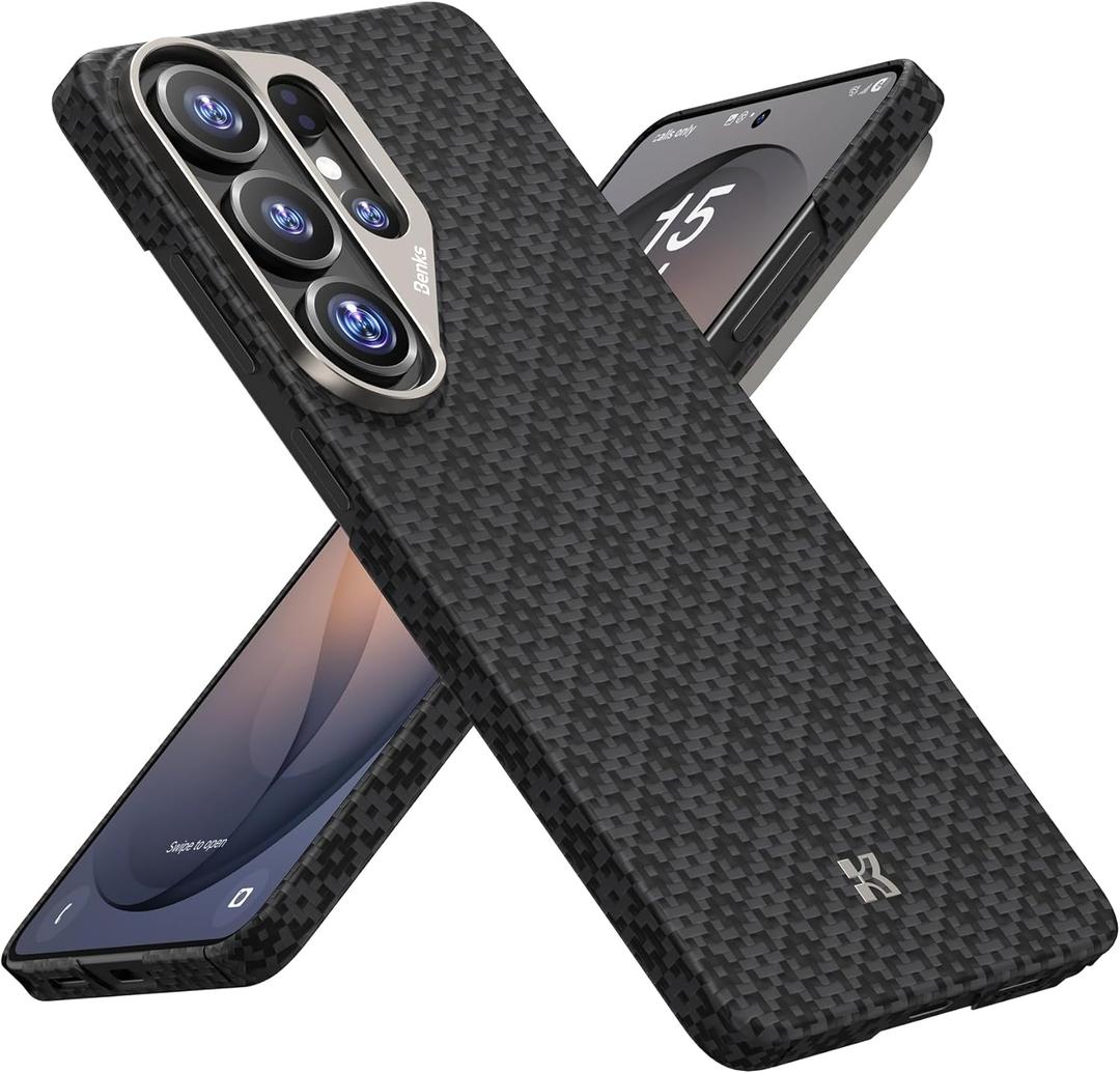 BENKS S26 Ultra Case, ArmorGrid ArmorAir Case for Samsung Galaxy S26 Ultra Compatible with MagSafe, Ultra Slim & Lightweight Minimalist Case Built with Dupont Kevlar, Aluminum Camera Protection (Obsidian Black)