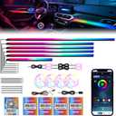Dreamcolor Acrylic Car Interior Lights 22 in 1 RGB LED Strip Lights APP Control Zoned Control System 252 Color Modes DIY Fiber Optic Ambient Lighting Kits Music Car Neon Light Kits New Version