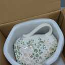 Green Floral Ceramic Pitcher 8 Single Handle Chinoiserie Ice Crackle Farmhouse Vase Vintage Flower Vase Home Decor