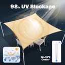 Amgo 14' x 14' Beige Square Waterproof Shade Sail 98% UV Block, 014'X14'