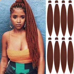 Alrence Pre Stretched Braiding Hair Long Braid 30 Inch 8 Packs Professional Braiding Hair Extensions Synthetic Crochet Twist Braids (30 Inch, 350#)