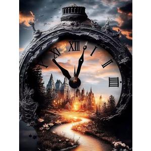 CSZPPQAF 5D Diamond Painting Kits for Adults, Twilight Diamond Art Kits for Adults Beginner, DIY Full Drill Landscape Gem Art Paint by Diamonds Dots Crafts Kits for Home Decor 12x16Inch