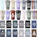 LemonRoad 36 Pcs Teacher Appreciation Gifts Bulk 16 oz Plastic Coffee Cup with Lid and Straw Notebooks and Pens Bulk Thank You Gift Set for Mentor Counselor (Teacher Wish,Morandi)