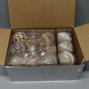 51 Pcs Rustic Boho Christmas Ball Ornaments Set Bulk 2.36 Inch Champagne Balls Neutral Christmas Tree Hanging Decorations Wooden Christmas Ornaments Farmhouse Xmas Home Decor for Party Xmas Decor