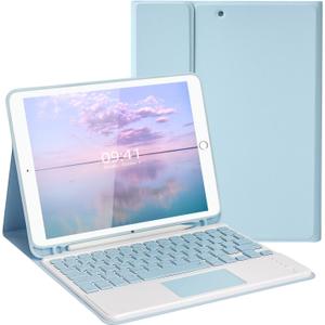 LAMA Wireless Keyboard Case with Touchpad for iPad 10.2" 9th 8th 7th Generation, Detachable Bluetooth Keyboard with Pencil Holder for iPad 10.2 Inch/iPad Air 10.5"(3rd Gen)/iPad Pro 10.5 in, Blue LAMA Wireless Keyboard Case with Touchpad for iPad 10.2" 9th 8th 7th Generation, Detachable Bluetooth Keyboard with Pencil Holder for iPad 10.2 Inch/iPad Air 10.5"(3rd Gen)/iPad Pro 10.5 in, Blue