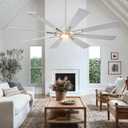 72 Inch Large Ceiling Fans, Outdoor/Indoor Modern Ceiling Fan for Patio Bedroom,6 Speed Reversible Quiet DC Motor, Dual Finish 8 Blades, Brushed Nickle