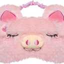 Cute Piggy Eye Mask for Sleeping, Travel Breathable Funny Novelty Animal Sleep Mask, Blackout Sleep Eye Shade for Women Girl Night Nap Travel Deep Sleeping (Pink Piggy)