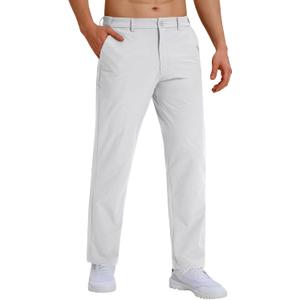 CNBQDD Dress Pants for Men Lightweight Golf Casual Slacks (White, L)