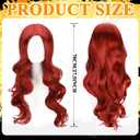 3 Pcs Halloween Rabbit Costume for Women Include Red Wig Blue Long Gloves Red Rose for Women Dress Cosplay Party