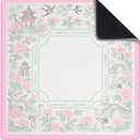 Chinoiserie Mahjong Mat for Table, 31.5" x 31.5" Pink Anti Slip and Noise Reduction Multi Purpose Pretty Gaming Mat for Poker, Card, Dominoes, Board & Tile Games, Mahjong Gift with Carrying Bag, Garden