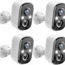 2K Security Cameras Wireless Outdoor, Battery Outdoor Camera Wireless w/PIR Human Detection, Dual-Spotlights, Color Night Vision, IP66 Weatherproof, 2-Way Talk, 4 Pack