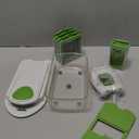 Mueller Pro-Series 10-in-1, 8 Blade Vegetable Chopper, Onion Mincer, Cutter, Dicer, Egg Slicer with Container, French Fry Cutter Potato Slicer, Home Essentials, Salad Chopper White Sand/Green (8 Blade, White Sand/Green)