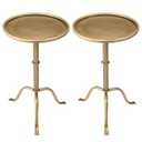 RattanView 2 Pcs Metal Martini Table Pedestal Small Side Table 12.5 x 12.5 x 20.6 Inches for Living Room Bedroom (Bronze)