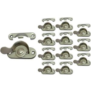 QCAA Steel Window Sash Lock, CTC 2", Satin Nickel, 12 Pack, Made in Taiwan