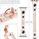 Bling Diamond Band Compatible with Apple Watch Bands for Women 42mm 44mm 45mm 46mm Series 11 10 9 8 7 6 5 4 SE 3 2 1, Sparkle Metal Bracelet Wristband, Cute Lucky Clover Dressy iWatch Band,Rose Gold/Black