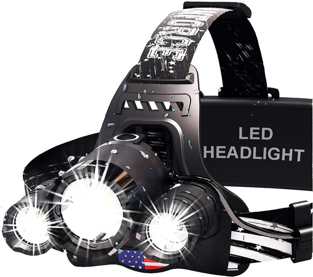 DanForce Headlamp. USB Rechargeable LED Head Lamp. Ultra Bright LUMINUS 1080 Lumen Headlamp Flashlight + Red Light. Head Lamps for Adults, Camping, Outdoors & Hard Hat Light. Zoomable IPX54 Headlight (Pluto)