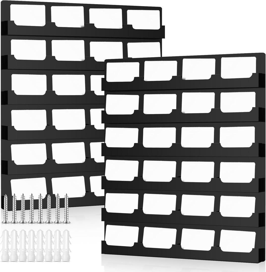 Suzile 2 Pcs 48 Business Card Holder Wall Mount 24 pockets each Business Card Display Wall with Hanging Hardware Acrylic Business Multiple Sticker Display for Office Home, 17.7'' x 15.7'', Black Suzile 2 Pcs 48 Business Card Holder Wall Mount 24 pockets each Business Card Display Wall with Hanging Hardware Acrylic Business Multiple Sticker Display for Office Home, 17.7'' x 15.7'', Black