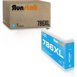 Run Star 1 Pack 786XL T786XL Cyan Remanufactured Ink Cartridge Replacement for Epson 786XL T786XL use for Epson Workforce Pro WF-4630 WF-5620 WF-5110 WF-4640 WF-5690 WF-5190 Printer (1 Cyan)