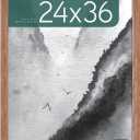 MCS Museum Poster Frame 24x36 Medium Oak, Vertical & Horizontal Wall Hanging Large Picture Frame for Photos, Posters & Art Prints (1-Pack)