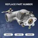 390323 Carburetor Replacement For 394228 398170 194412 190432 190402 195422 170401 7HP 8HP 9HP Horizontal Engines Generator Troybilt Carb, Include Air Filter