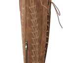 sexytag Cowgirl Boots Thigh High Wide Calf Embroidered Western Cowboy Boots (11, Brown)