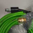 Universal Pressure Washer Hose for Greenworks Power Washer 3300 PSI ，Replacement 5200402 for Greenworks Ryobi Electric Power Wash Hose with M22/ 14 Fittings (50 FT Green)