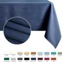 maxmill Jacquard Tablecloth Swirl Design Water Resistance Antiwrinkle Heavy Weight Soft Table Cloth for Buffet Banquet Parties Event Holiday Dinner Rectangle 60 x 84 Inch Navy Blue