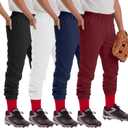 Halfchet 4 Pack Boys Athletic Baseball Sweatpants | Elastic Waist, Side Pockets, Soft, Comfortable, Youth Joggers, Daily Wear, Cuff Pocket, Softball, Baseball Training, 4T-14Y