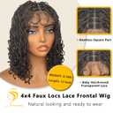 SOKU Box Braid Wig, Twist Short Braided Wigs for Black Women 4x4 Lace Front Glueless Wigs with Baby Hair 13 Inch Short Curly Synthetic Wig Ready to Wear Natural Brown Color