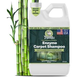Sprinkle & Sweep Enzyme Carpet Cleaner - Enzyme Carpet Shampoo (32oz) - Carpet Cleaner Solution to Eliminate Tough Stains & Neutralize Odors - Removes Dog, Cat, All Pets Urine- Use with All Machines (32 Fl Oz)