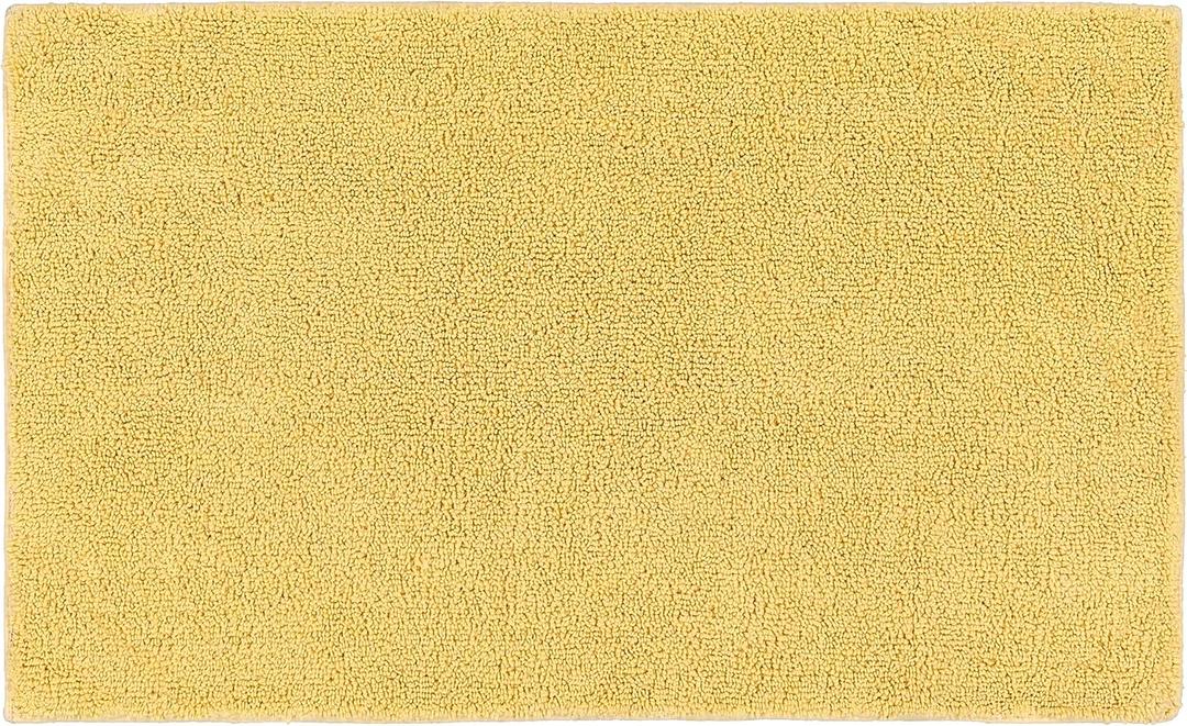 Garland Rug Queen Cotton Soft Yellow 24" x 40" Ultra Soft, Plush, Highly Absorbent, Machine Washable Shower & Bathroom Floor Towel, Non-Slip, Quick-Dry