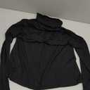 Women's Long Sleeve Casual Lightweight Turtleneck Top Slim Fit Thermal Active Layer Shirts (XX-Large, Black)