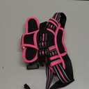 rabbitgoo Dog Harness No Pull with 2 Leash Clips, Adjustable Soft Padded, Reflective Oxford No Choke Pet Vest with Easy Control Handle for Large Dogs, Black & Hot Pink, M