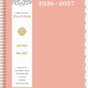 2026-2027 Monthly Planner - Monthly Planner 2026-2027, Jul. 2026 - Jun. 2027, 9" x 11", 12-Month Planner, Tabs & Pocket, Twin-Wire Binding - Rosy Pink