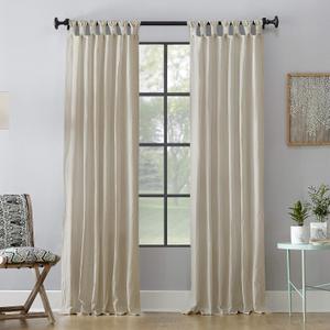 Archaeo Washed Cotton Twist Tab Curtain, 52" x 95", Oatmeal