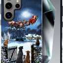 Case for Samsung Galaxy S25 Ultra,Christmas Santa Sleigh Case Glossy Slim Silicone Shockproof Cover for Girls Women