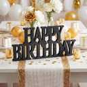 Novabright Happy Birthday Sign Centerpieces for Table Birthday Party Decorations for Women Bday Birthdays Themed Celebration Party Supplies(Black,Glitter)