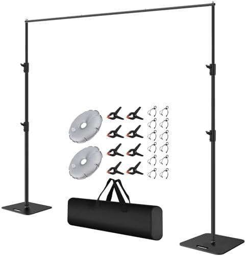 Sdfghj 10ftx10ft Pipe and Drape Stand with Adjustable Metal Frame, Background Stand with Carrying Bag for Parties, Weddings, Birthdays