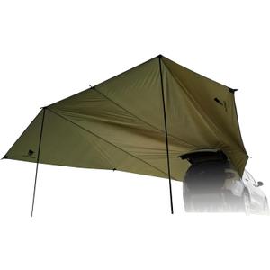 GEERTOP Large Car Awning Tarp for Camping Backpacking Tarp SUV Tailgate Truck Canopy Sun Shade Waterproof Outdoor Rear Vehicle Awning Shelter for Van, MPV, Campers (Lunar Green)