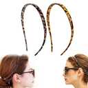2 Pack Eyewear Headbands, Flex No Pressure Hairbands Leopard Print Hairband Comfortable Glasses Headbands for Women Fashion Skinny Hairbands