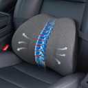 Lumbar Support Pillow for Car, Memory Foam Back Cushion for Lower Back Pain Relief, Ergonomic Car Seat Support with Breathable Airflow Channels for Driving, Office Chair, Wheelchair (longest 15.35" * widest 10.83"* highest 4.72")