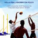 Volleyball Poles, Indoor Volleyball Net, New Upgrade Portable Volleyball Net Systems 5ft-6.9ft Adjustable with Poles - Heavy-Duty Outdoor/Indoor Badminton Set for Backyard, Beach, Lawn, Gym