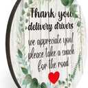 4 x Thank You Delivery Drivers Sign for House, Front Door Thank You Sign for Indoor/Outdoor Home, Office or Business Use, 4" x 5" (with Strong Adhesive Tape) - PMB020 Multicolor